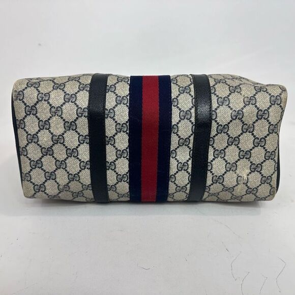 Vintage Gucci Sherry Line Navy Blue Boston Bag - Picture 6 of 16